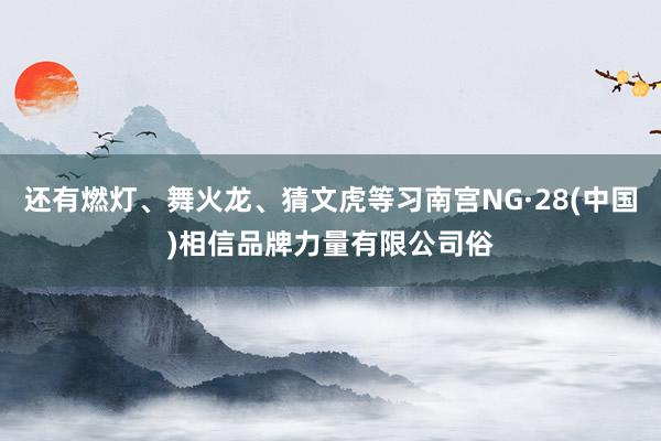 还有燃灯、舞火龙、猜文虎等习南宫NG·28(中国)相信品牌力量有限公司俗